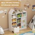 thumbnail image 6 of GAOMON Bookshelf, Toy and Book Organizer for Kids, Multifunctional Storage Chest with 8 Cubbies and Movable Drawers, White Bookshelf for Playroom, Kids Room, Living Room, 6 of 7
