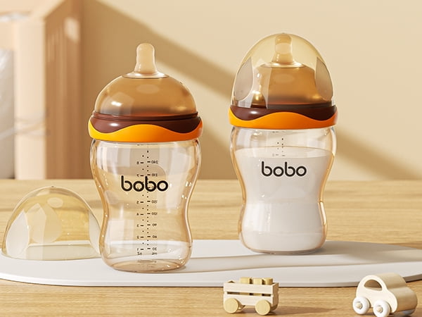 YOHKOH Baby Bottles - Newborn Wide Neck Baby Bottles,M Nipple,Orange, 9.4oz/280ml,2pk