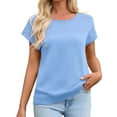 thumbnail image 2 of Short Sleeved Women Crochet Knit Sweater Vest Tops, 2 of 5