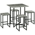 thumbnail image 1 of HOMCOM 5 Pieces Bar Table Set, Small Kitchen Table and Chairs Set Gray, 1 of 10