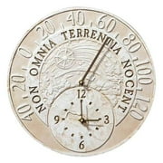 Fossil Celestial Thermometer Clock - Weathered Limestone