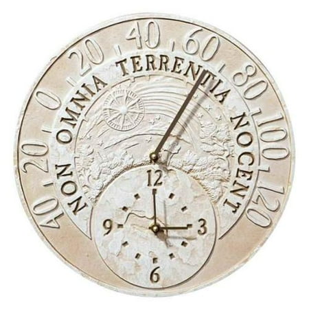Celestial Clock - Fossil Celestial Thermometer Clock - Weathered Limestone