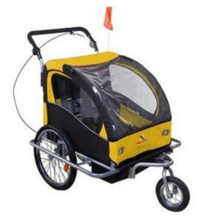 UPC: 0610708990505 | Elite Aosom Double Baby Bike Trailer Stroller Child Bicycle Jogger Swivel Wheel