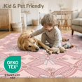 thumbnail image 4 of ODIKA 8'x10' Washable Area Rug Pink Vine Geometric Lattice Vintage Flower Clusters Shack for Living Room, Under Sectional, Family Room , Durable, Non-Slip, 4 of 7