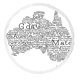 thumbnail image 1 of Toalla de playa con Palabras de jerga australiana y mapa de Australia ABPHQTO 150 cm, 1 of 1