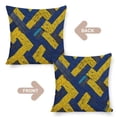 thumbnail image 3 of Outside Pillows Woven Colorful Royal Blue Yellow Print Pillow Covers 16"x16" Luxury Solid Modern Decorations Pillow Covers Cushion Case for Sofa Couch, 3 of 7