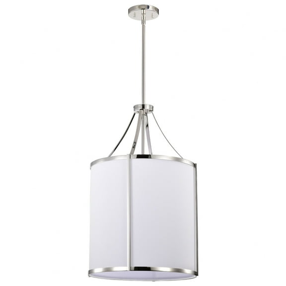 Nuvo Lighting Easton 3 Light Pendant Polished Nickel Finish White Linen Shade - Polished Nickel