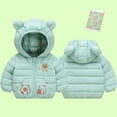 thumbnail image 3 of Kiijoy Boys Winter Padded Coat Cartoon Hooded Puffer Jacket Zip Up Outerwear, Sizes 18-24M, 3 of 3