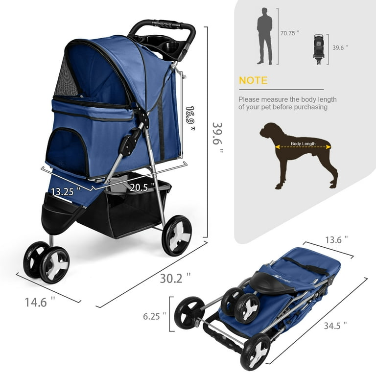 Blue top dog stroller