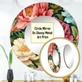 thumbnail image 3 of Designart "Pink Peony Garden Perfection Blossom Abundance" Floral Rund Mirror For Wall Decor - Large Pink Round Printed Mirror - Cottage Round Mirror 36" x 36" Inch, 3 of 5