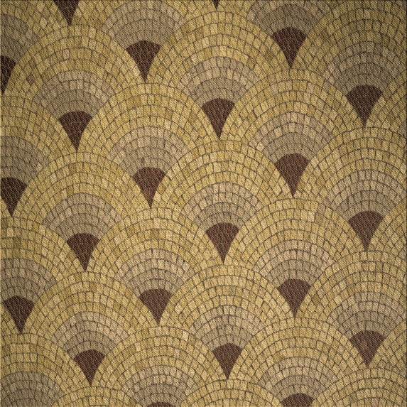 Ahgly Company Indoor Square Patterned Saddle Brown Area Rugs, 7' Square