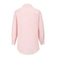 thumbnail image 5 of Pink Women Shirts, Womens Daily Casual V Neck Shirts Long Sleeve Collared Blouses Pocket Loose Fit Shirt,Women Shirts XXL, 5 of 9