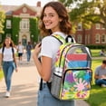 thumbnail image 3 of Whosucclay Tie Dye Pattern Transparent Bookbag with Spacious Main Storage Heavy Duty See Through Bookbag, with Side Pockets 17 Inch Shoulder Bag for School Travel, 3 of 10