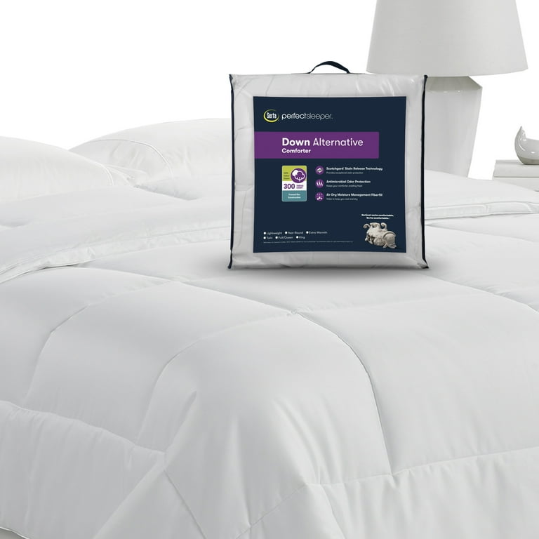 Serta 300 Thread Count White Polyester Comforters Twin Walmart