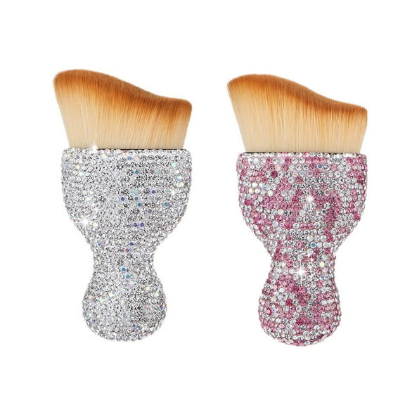 2PCS Car Detailing Brush with Diamond Accented Handle Soft Bristles Scratch-Free Cleaning Tool for Dashboard, Vents Interior Compact Dusting Brush for Vehicles, Keyboards, Home Use