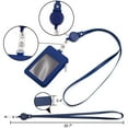 thumbnail image 6 of GOGO Badge Holder with Zip, Slim Double Sided PU Leather ID Card Holder Wallet Case with 5 Card Slots, 1 Side Zipper Pocket and Neck Lanyard/Strap, Vertical-BADGE REEL BLUE, 6 of 7