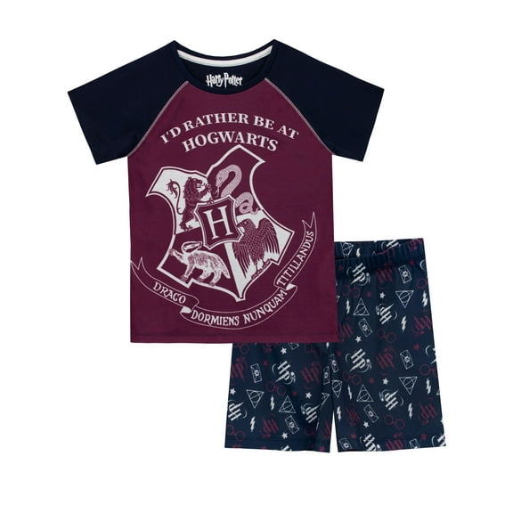 Harry Potter Girls Short Sleeve & Leg Pajamas Sizes 5-14