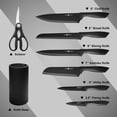 thumbnail image 5 of Knife Set, 8-Piece Kitchen Knife Set with Universal Block - Anti-Rust Chef Knives, Ergonomic Design, Dishwasher Safe (Black)$$Home Decor, Kitchen, & Other, 5 of 8