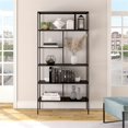 thumbnail image 2 of Henn&Hart 36" Blackened Bronze Metal Bookcase, 2 of 8