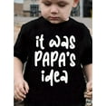 thumbnail image 1 of Camiseta para niño 100 % algodón con estampado "Fue idea de papá", 1 of 6