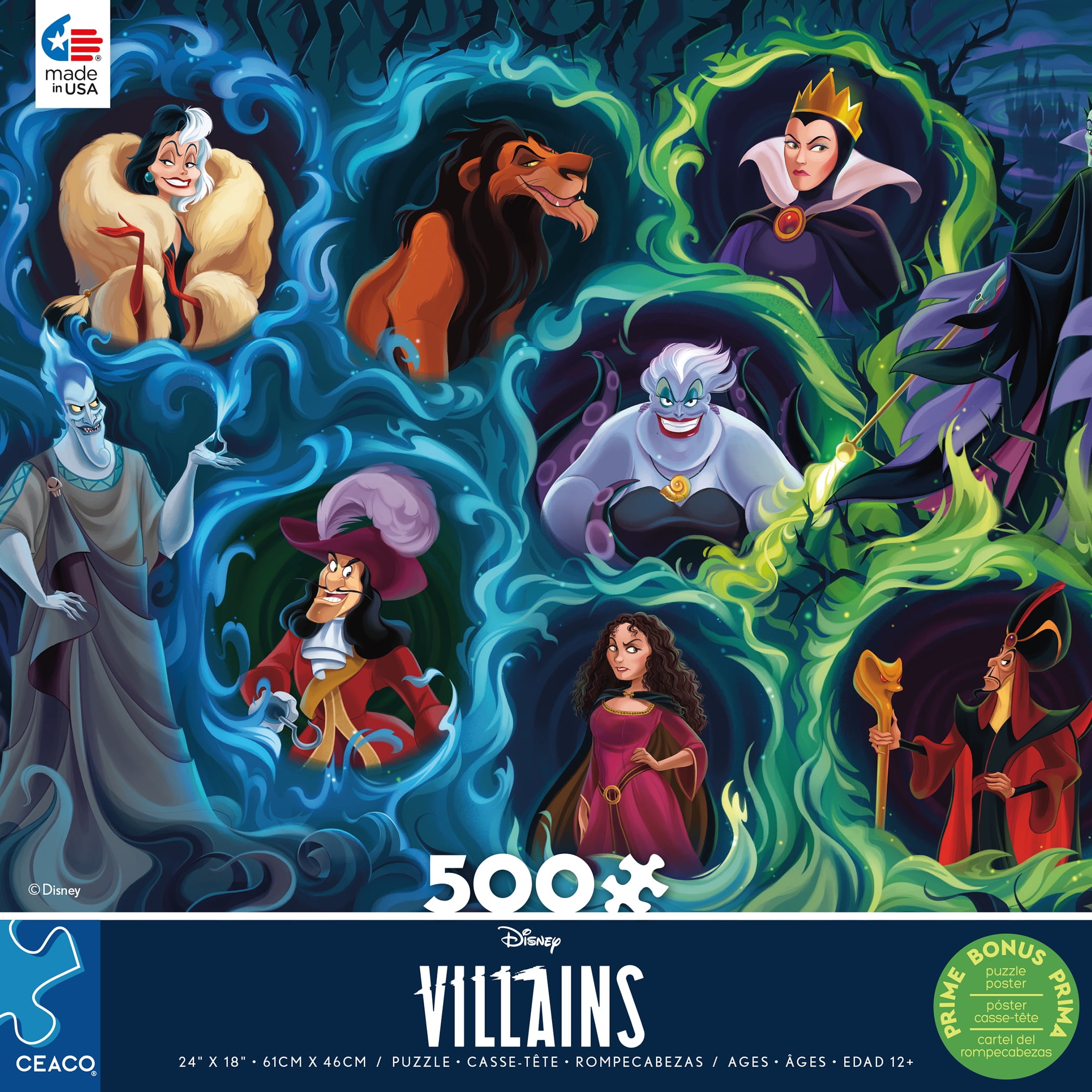 Ceaco Disney Villains Thomas Kinkade 500 Piece Interlocking Jigsaw Puzzle
