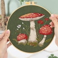 thumbnail image 5 of 3 Pack Embroidery Kit for Beginners, Sewing Cross Stitch Starter Set Craft Stamped Cloth with Mushroom Pattern Hoops Threads Tools, 5 of 7