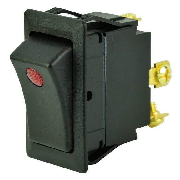 4" Black 25-Ampere BEP SPST 1-LED Rocker Switch