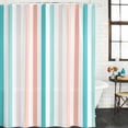 thumbnail image 3 of Aqua Teal Stripe Waterproof Fabric Shower Curtain,Geometric Grey White Vertical Striped Waterproof Fabric Shower Curtain for Bathroom Curtains Bathtubs Shower Curtains with 12 Hooks Extra Long 72x96, 3 of 8