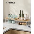 thumbnail image 2 of Cabinet Organizer Shelf, Set of 2 Kitchen Counter Shelves, Kitchen Storage, Spice Rack, Stackable, Expandable, Metal and Engineered Wood, Ink Black and Heather Greige UKCS020X02, 2 of 15