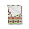 thumbnail image 2 of Aztec Soft Flannel Fleece Throw Blanket, Bohemian Composition of Crescent Stars and Feathers, Cozy Plush for Indoor and Outdoor Use, 60" x 80", Multicolor, by Ambesonne, 2 of 5