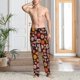 thumbnail image 2 of Balery 70s Groovy Hippie Retro Pantalones de pijama para hombre, pijama ultraligero, pantalón de descanso-Small, 2 of 6