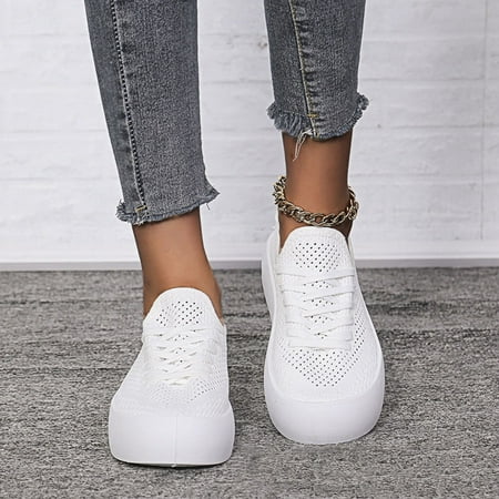 

Herrnalise Fashion Women Casual Pumps Canvas Solid Mesh Breathable Round Head Low-top Shoes Deals