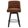 thumbnail image 5 of MINCETA Counter Stool,26" 360 Free Swivel Upholstered Bar Stool with Back-Set of 2-Performance Fabric in Red Brown, 5 of 5
