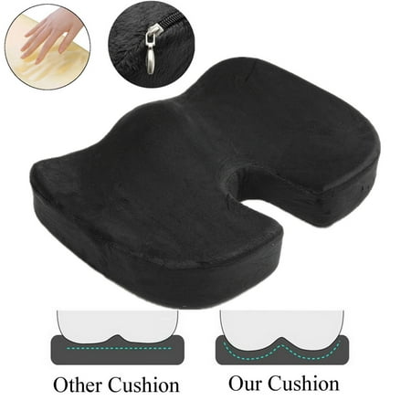 18x14x3'' Orthopedic 100% Memory Foam Seat Cushion Coccyx Pillow Tailbone Lower Back Pain Sciatica Pregnancy & Maternity Comfort for Wheelchairs Car, Transport