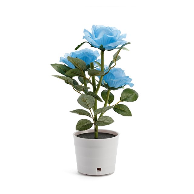 Cateissary Lámpara de maceta de bonsái con luz, planta en maceta Artificial, 3 cabezas, luces rosas, lámparas de paisaje para jardín, césped al aire Decoración del hogar Azul Cateissary HA072595-04B