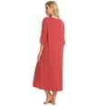 thumbnail image 3 of Eternatastic Womens Zipper Robe 3/4 Sleeves Loungewear Dress Full Length Sleepwear Pockets Housecoat Nightgown Long Bathrobe, 3 of 7
