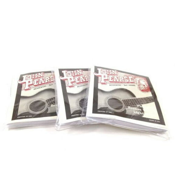 John Pearse Guitar Strings 3 pack Acoustic Phosphor Bronze #600L Light