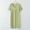 thumbnail image 2 of Tranfacy Chemises de Nuit pour Femmes, Grandes Tailles, Robe de Nuit Décontractée et à la Mode, Couleur Unie, Col Rond, 2 of 4