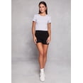 thumbnail image 2 of Women's Basic Ribbed Knit Cropped Tee, 2 of 3