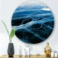 thumbnail image 2 of Designart 'White and Blue Ice Structure II' Modern Circle Metal Wall Art 11x11 - Disc of 11, 2 of 5