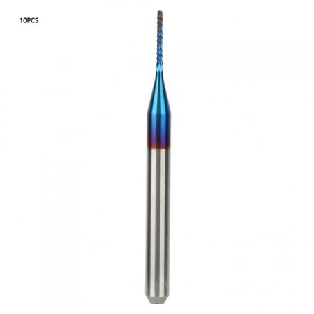 

10pcs Cone Milling Cutter Tungsten Carbide Blue Coated End Mill For PCB Engraving Machine