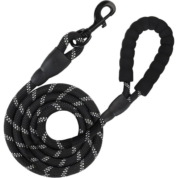 5ft Nylon Dog Leash,Pet Highly Reflective Leash for Small Medium Large Sized Dogs,1/2 Inch,Black