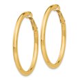 thumbnail image 2 of 14k Yellow Gold 3x35mm Round Omega Back Hoop Earrings, 2 of 8