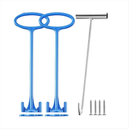 2 Pieces Skimmer Basket Handle, Pool Hook, for All Debris Removal