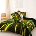 thumbnail image 4 of Manfei Starburst Light Full Size Comforter Sets, Geometric Bedding Comforter Set, Yellow and Green, Black Reversible 3 Pieces, 1 Comforter and 2 Pillowcases, 4 of 6