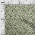 thumbnail image 2 of oneOoneCottonSilkGreenFabricTribalSewingMaterialPrintFabricByTheYard42InchWide, 2 of 4