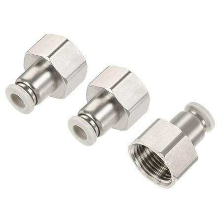

Uxcell Push to Connect Fittings 3/8PT Female Thread Fit 6mm Tube OD Copper 3 Pack