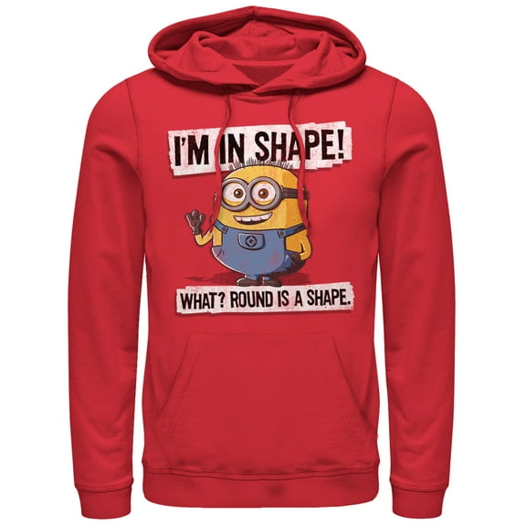 Men's Despicable Me Minion Round Shape  Pull Over Hoodie Red 2X Large