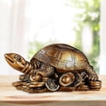 thumbnail image 2 of Estatua de tortuga de resina, colección de mesa, adorno, artesanía, figura creativa de animal Bronce, 2 of 8