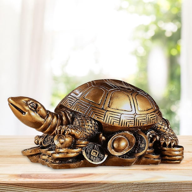 Estatua de tortuga de resina, arte coleccionable de escritorio, escultura decorativa creativa de animales, escultura de tortuga para fiesta de hotel, Bronce Macarena Estatua de tortuga